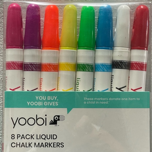 Yoobi Art Yoobi Liquid Chalk Markers 8pack Vibrant Colors For